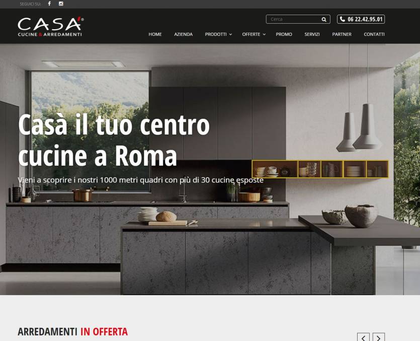 Sito Web negozio di mobili, cucine a Roma - CasÃ  Cucine